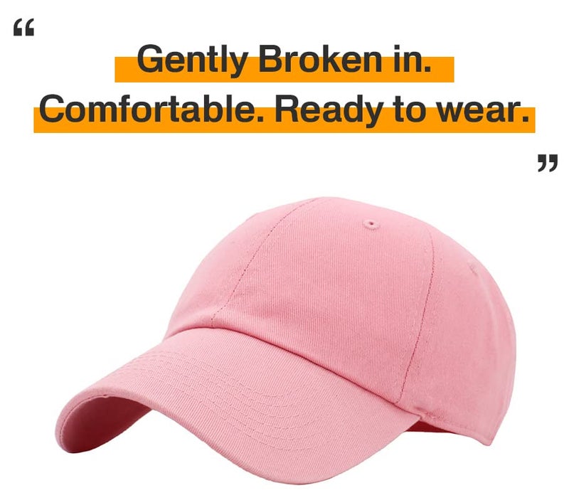 KBETHOS KB-LOW PNK Classic Cotton Dad Hat Adjustable Plain Cap. Polo Style Low Profile (Unstructured) (Classic) Pink Adjustable - Image 4
