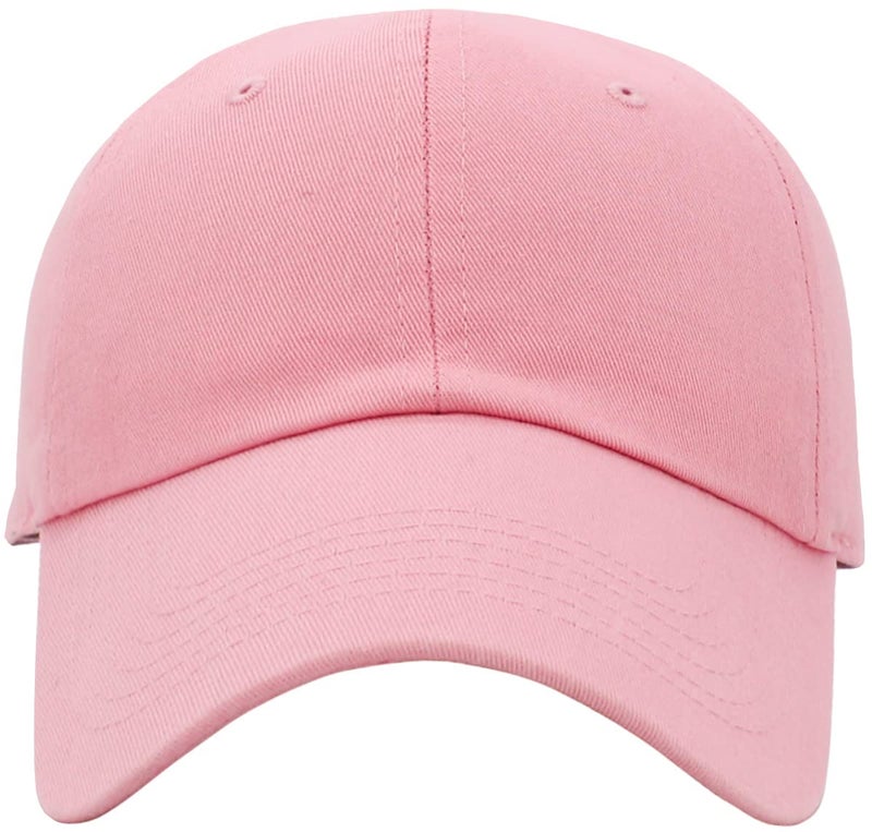KBETHOS KB-LOW PNK Classic Cotton Dad Hat Adjustable Plain Cap. Polo Style Low Profile (Unstructured) (Classic) Pink Adjustable - Image 2