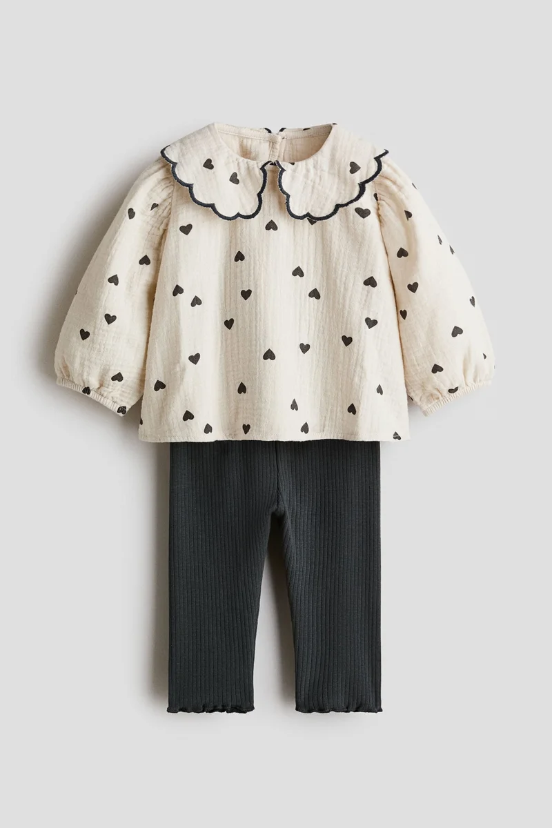 اتش اند ام طقم مكون من بلوزة ولغينغز - عبوة من قطعتين