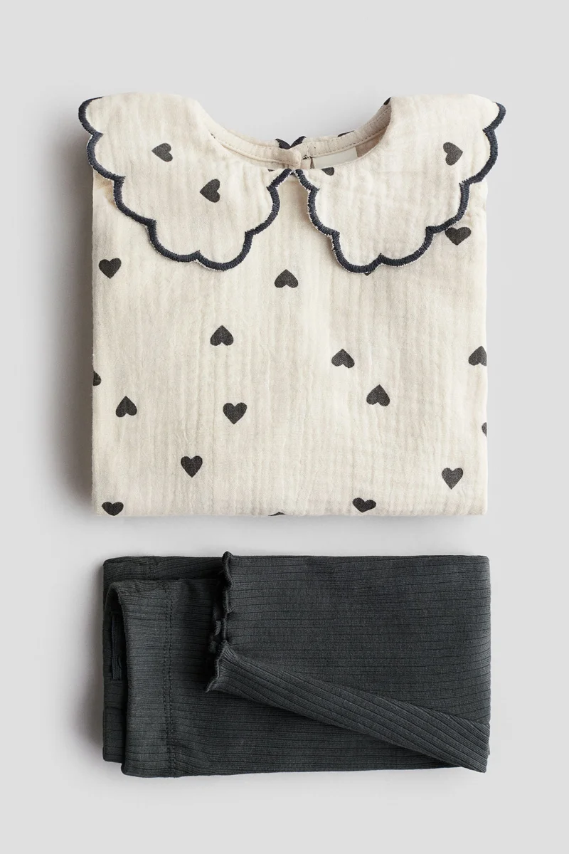 اتش اند ام طقم مكون من بلوزة ولغينغز - عبوة من قطعتين