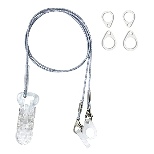 Anico Clips Otoclip for Adults and Kids with 7mm 9mm 11mm Silicone Loops for BTE Hearing Aids - Anti Lost Lanyard Cord and Carry Case (Gray) - Image 1