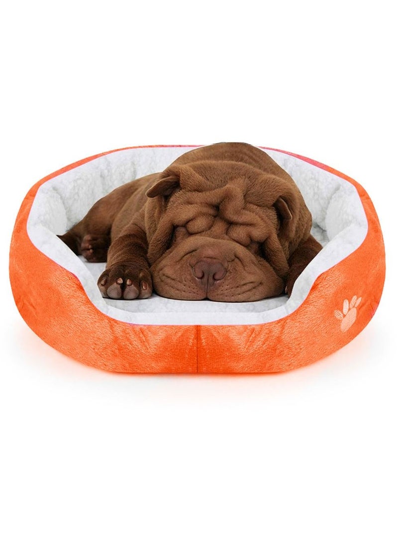 MARGOUN Dog Bed Pet Cat Bed Soft Fluffy Cushion Bed Comfortable and Washable Pet Mattress 40x45cm Orange - Image 2