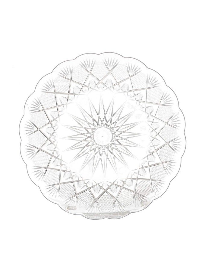 Halapack 20 Pack of Unbreakable Durable Clear Plastic Plate 20 cm  Perfect for Serving Sweets and Guests at Any Event Crystal Clear Food Serving Plates Transparent Dessert Serving Plate - Image 1
