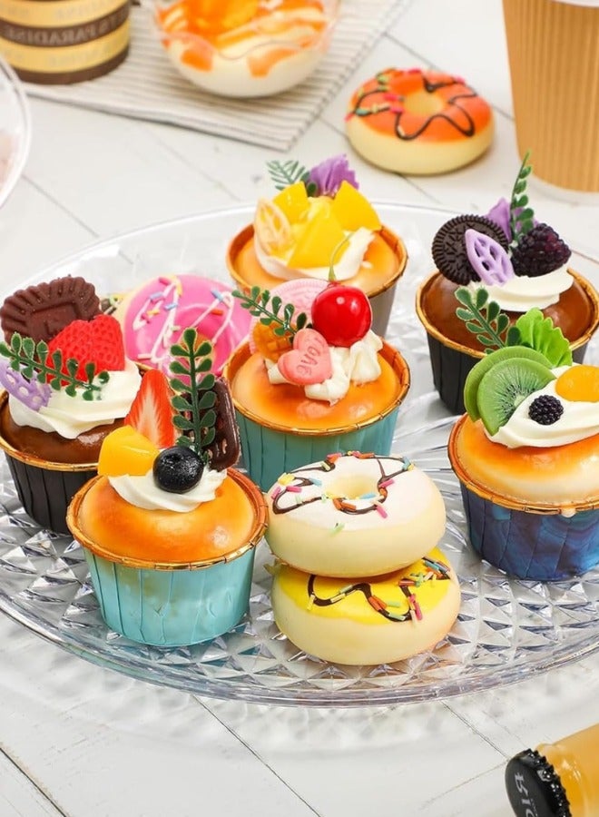 Halapack 20 Pack of Unbreakable Durable Clear Plastic Plate 20 cm  Perfect for Serving Sweets and Guests at Any Event Crystal Clear Food Serving Plates Transparent Dessert Serving Plate - Image 5