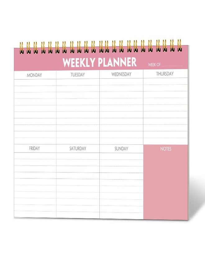 Getvow Weekly Planner Notepad - 7" x 10" Weekly Pad Organizers Habit Tracker Journal for Man & Women, 52 Sheets, 100gsm Paper, Undated Weekly To Do List Notepad with Your Life, Pink - Image 1