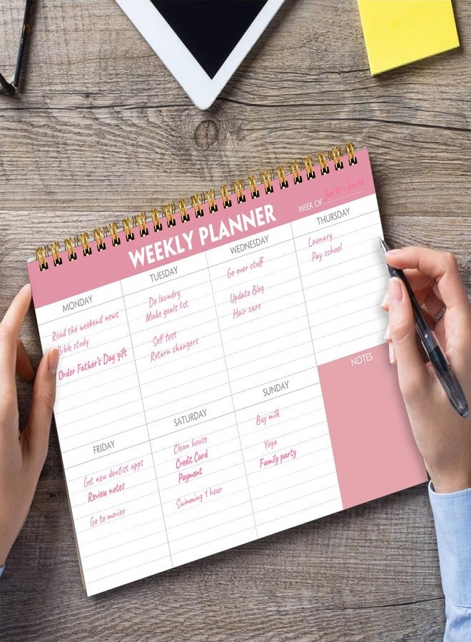 Getvow Weekly Planner Notepad - 7" x 10" Weekly Pad Organizers Habit Tracker Journal for Man & Women, 52 Sheets, 100gsm Paper, Undated Weekly To Do List Notepad with Your Life, Pink - Image 5