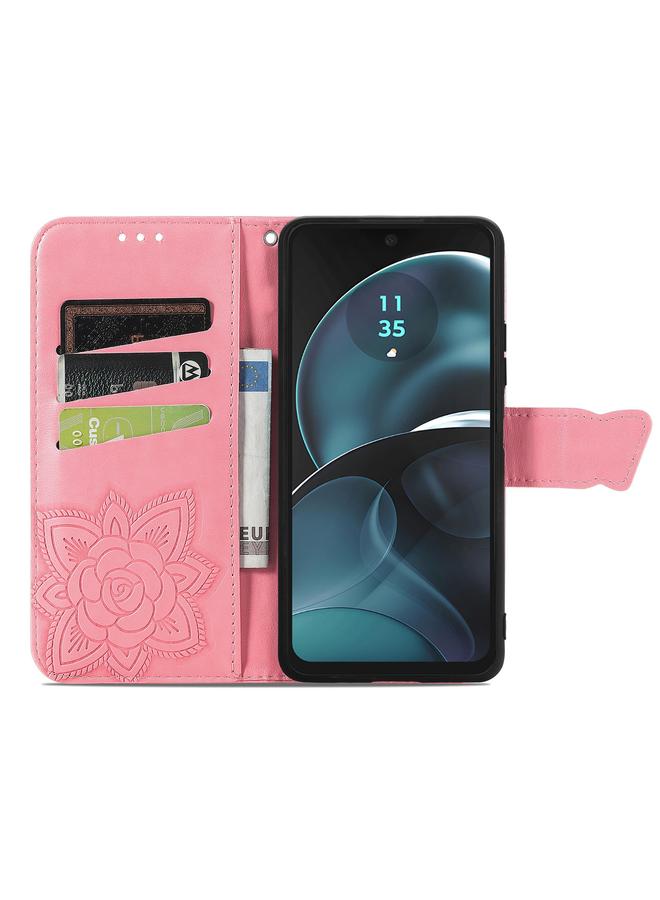 S-TOP Case For Motorola Moto G14 Butterfly Love Flower Embossed Leather Phone Case - Image 3