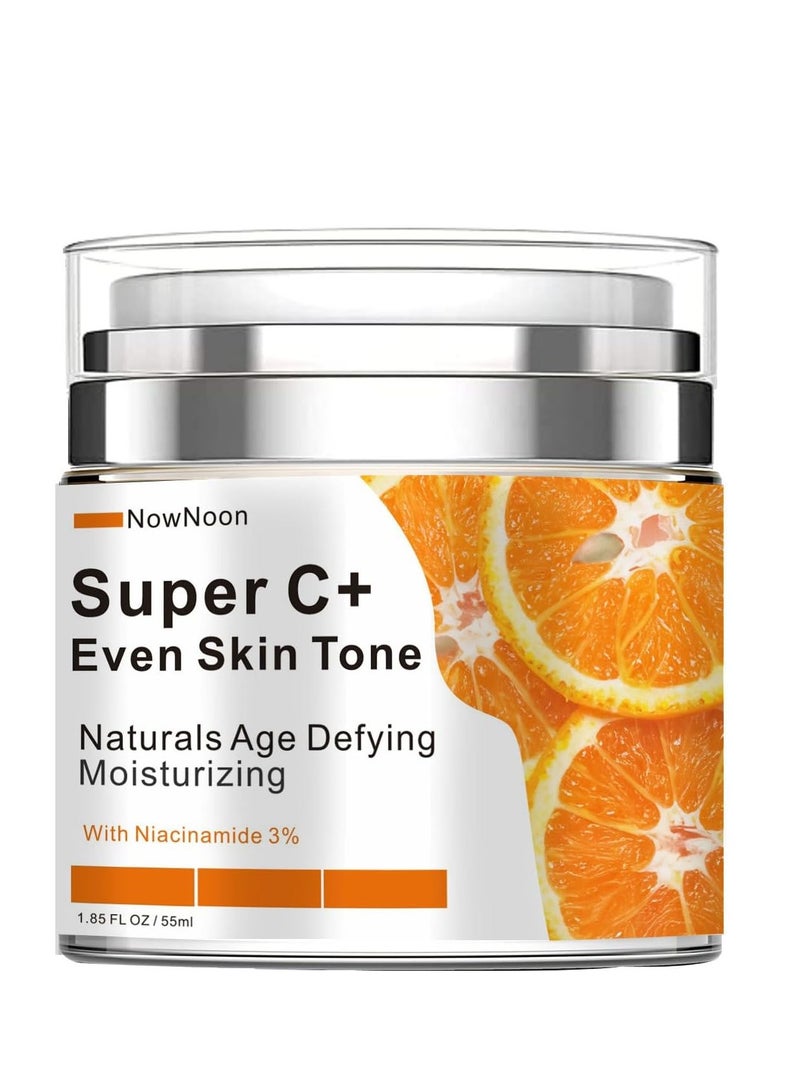 NowNoon Vitamin C Face Cream Moisturizer – Anti-Aging Hydrating Cream for Dark Spots, Wrinkles & Fine Lines, Firming & Even Skin Tone, Deep Moisturization for Dry Skin 55ml - Image 1