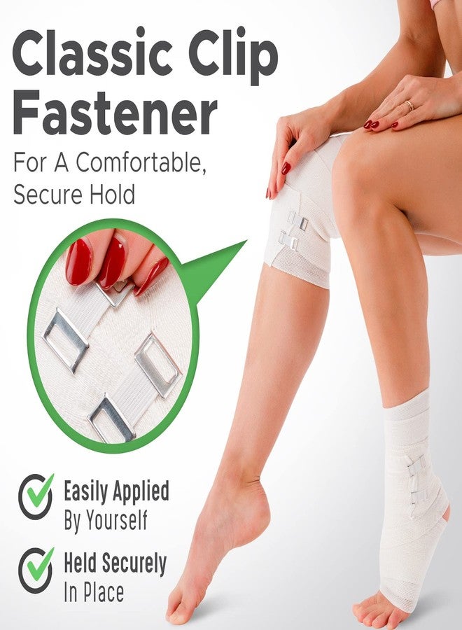 GT Premium Elastic Bandage Wraps (4" 2pack & 3" 2Pack) - Made of Grown Soft Woven Cotton - Metal Clip Fasteners - GT Latex Free Roll for Sprains & Injuries - Image 2