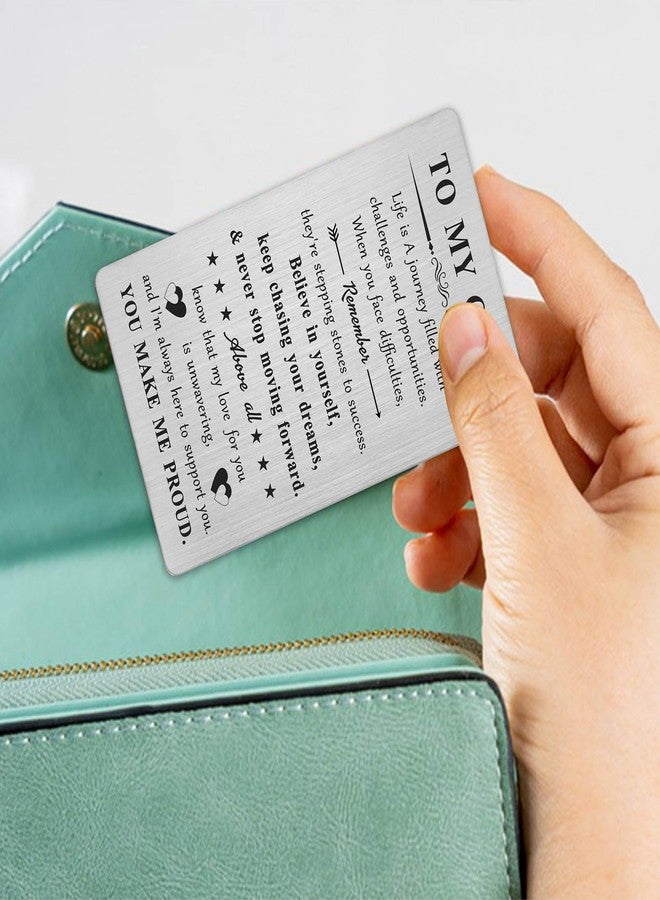 DGXMD Inspirational Graduation Gifts for Daughter - Stainless Steel Engraved Wallet Card - Daughter Birthday Graduation Card Gifts from Mom and Dad - Image 3