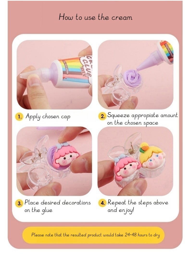 Cutie Cute Whipped Cream Glue DIY Gift Set Handmade Craft DIY Decorations  - Image 3