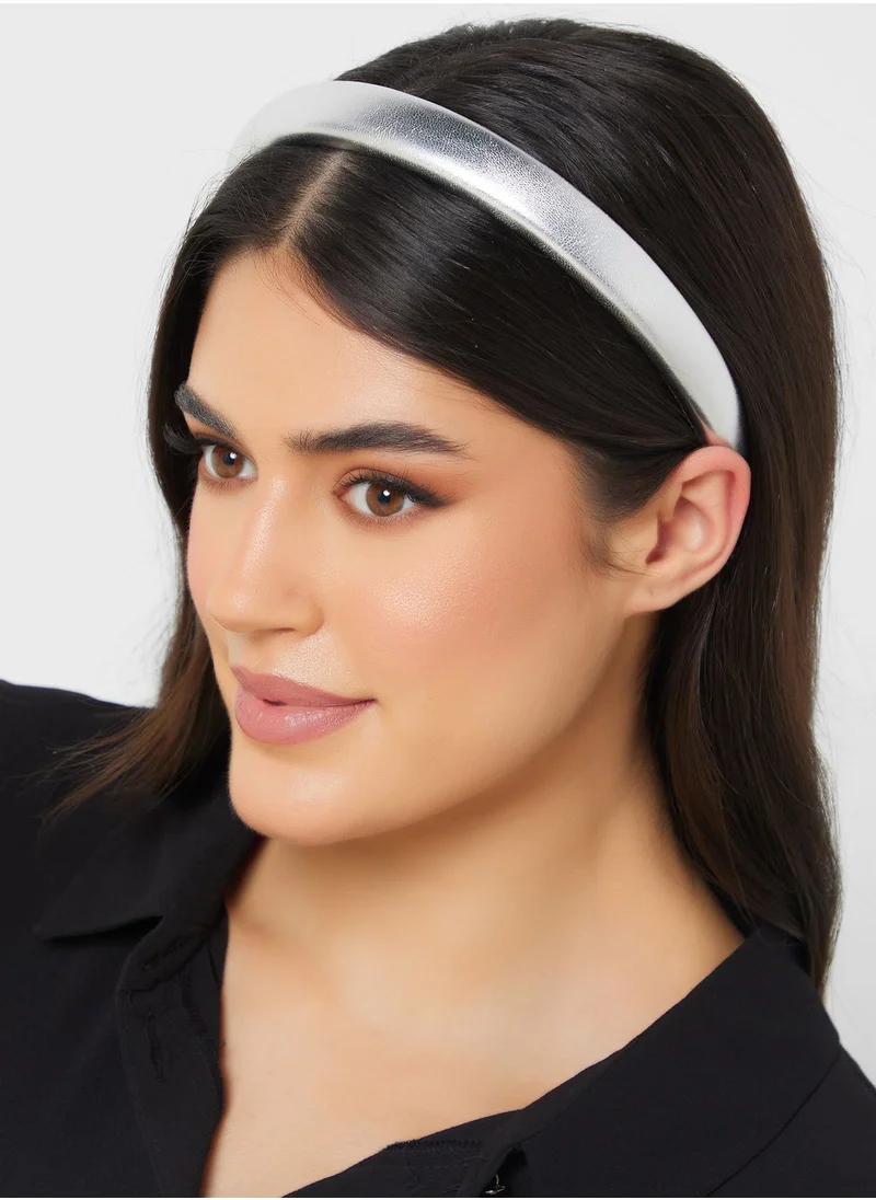 جينجر Skinny Faux Leather Padded Headband