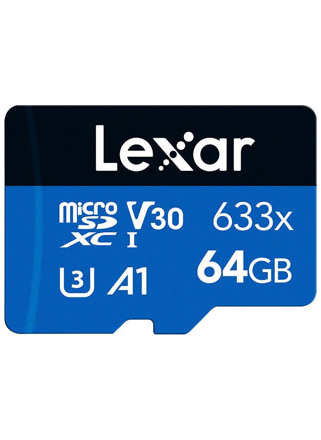 Lexar - 633x 64GB TF Card High-performance Micro SD Card Class10 U3 A1 V30 High Speed TF Card for Phone Camera Dashcam - Image 1