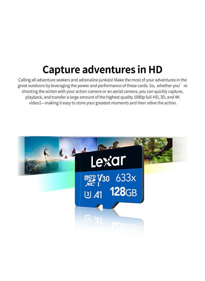 Lexar - 633x 64GB TF Card High-performance Micro SD Card Class10 U3 A1 V30 High Speed TF Card for Phone Camera Dashcam - Image 1