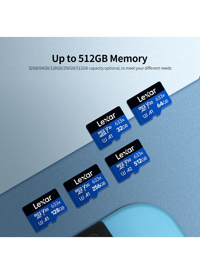 Lexar - 633x 64GB TF Card High-performance Micro SD Card Class10 U3 A1 V30 High Speed TF Card for Phone Camera Dashcam - Image 1