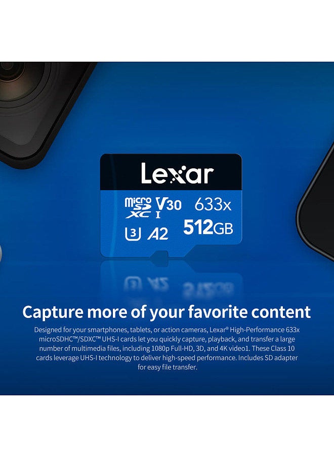 Lexar - 633x 64GB TF Card High-performance Micro SD Card Class10 U3 A1 V30 High Speed TF Card for Phone Camera Dashcam - Image 1