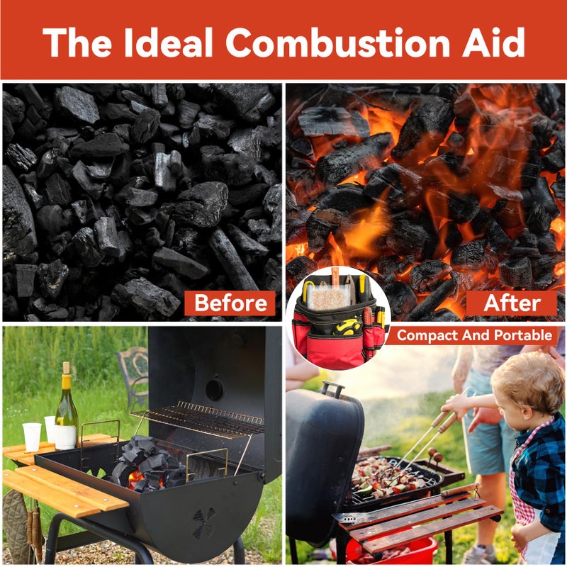 MAQIHAN 15PCS Quick Ignite Fire Starter - Fire Starter Rolls for BBQ Fireplace, Charcoal Starter for Indoor and Outdoor Use, Easily Light, Wax Wood Roll for Campfire, Chimney, Grill, Camping, Survival - Image 3