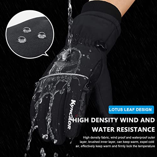 GUSTAVE® Professional Winter Gloves for Skiing, Warm Riding Gloves Touch Screen Finger Anti-slip Design, Ski Gloves, Bike Gloves Windproof Waterproof Riding Gloves for Men(L) - Image 3