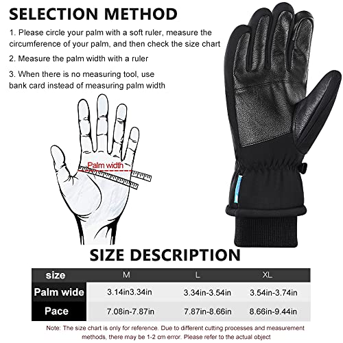 GUSTAVE® Professional Winter Gloves for Skiing, Warm Riding Gloves Touch Screen Finger Anti-slip Design, Ski Gloves, Bike Gloves Windproof Waterproof Riding Gloves for Men(L) - Image 2