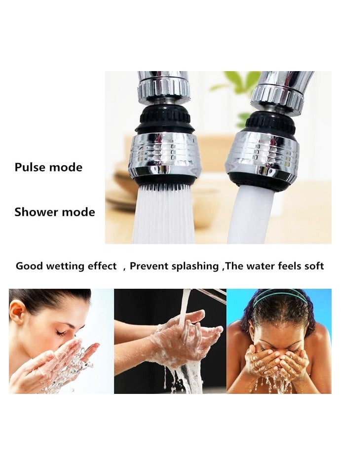 قطعتان من مهوية الصنبور الدوارة 360 درجة، بخاخ صنبور موفر للمياه، فقاعات موفرة للمياه، فلتر صنبور مضغوط، ملحقات المطبخ - Image 3