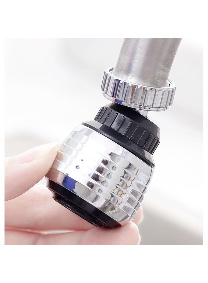 قطعتان من مهوية الصنبور الدوارة 360 درجة، بخاخ صنبور موفر للمياه، فقاعات موفرة للمياه، فلتر صنبور مضغوط، ملحقات المطبخ - Image 4