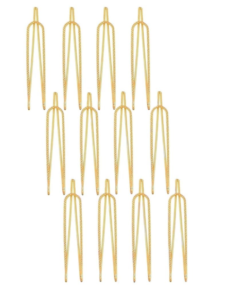 VAMA FASHIONS Gold Plated Anti Tarnish Saree Dupatta Pin Brooches U Safety Saree Hijab Heavy Sari Patli Pallu Sewing Fancy Sarees Pins for Women (saree pin for waist pleats) - Image 5