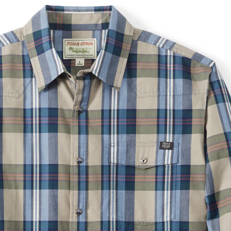 Field & Stream Men's Covey Back Long Sleeve Casual Shirt, Seaside Plaid, Large - Image 4