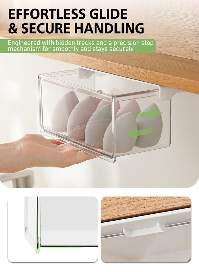 BALUCA Small Clear Stackable Storage Drawers - 33° Angled Acrylic Makeup Organizer for Vanity, Undersink & Kitchen Cabinets | Multi-Purpose Plastic Storage Bins & Drawer Organizer Bins (Large) - Image 5