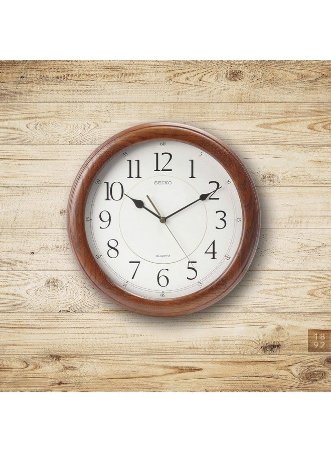 Seiko Seiko Wall Clock Quiet Sweep Second Hand Dark Brown Solid Oak Case  - Image 2