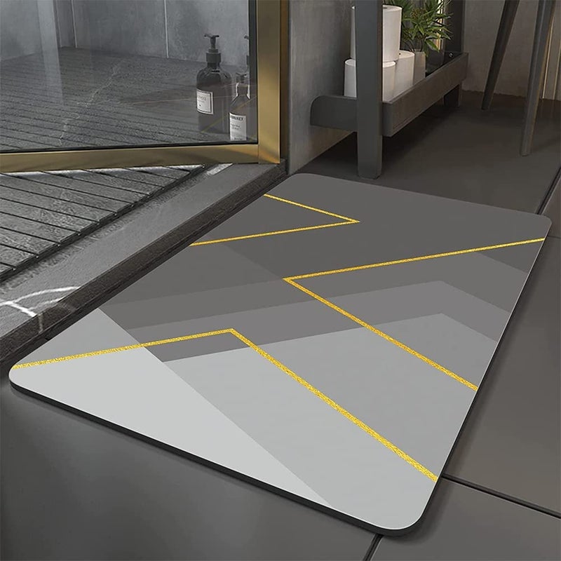 SKVM Memory Foam Water Absorbent Rectangular Shape Mat for Bathroom Kitchen Floor Door Entrance Anti Slip Foot Skid Shower mat (Design 1) - Image 1