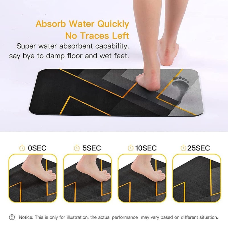 SKVM Memory Foam Water Absorbent Rectangular Shape Mat for Bathroom Kitchen Floor Door Entrance Anti Slip Foot Skid Shower mat (Design 1) - Image 3