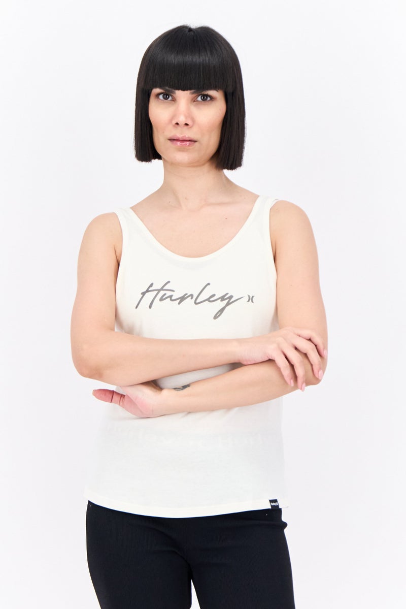 Hurley Women Sportswear Fit Sleeveless Outdoor Tank Top, Cream  - Image 1