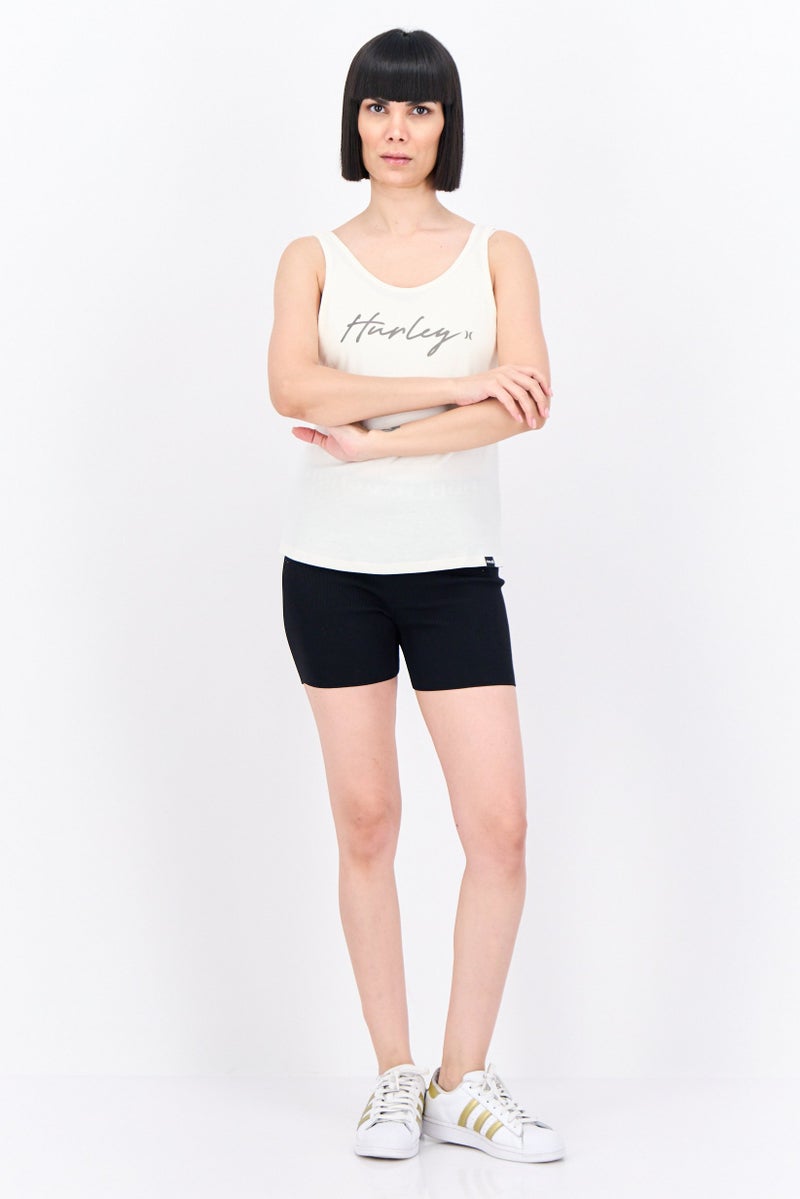 Hurley Women Sportswear Fit Sleeveless Outdoor Tank Top, Cream  - Image 4