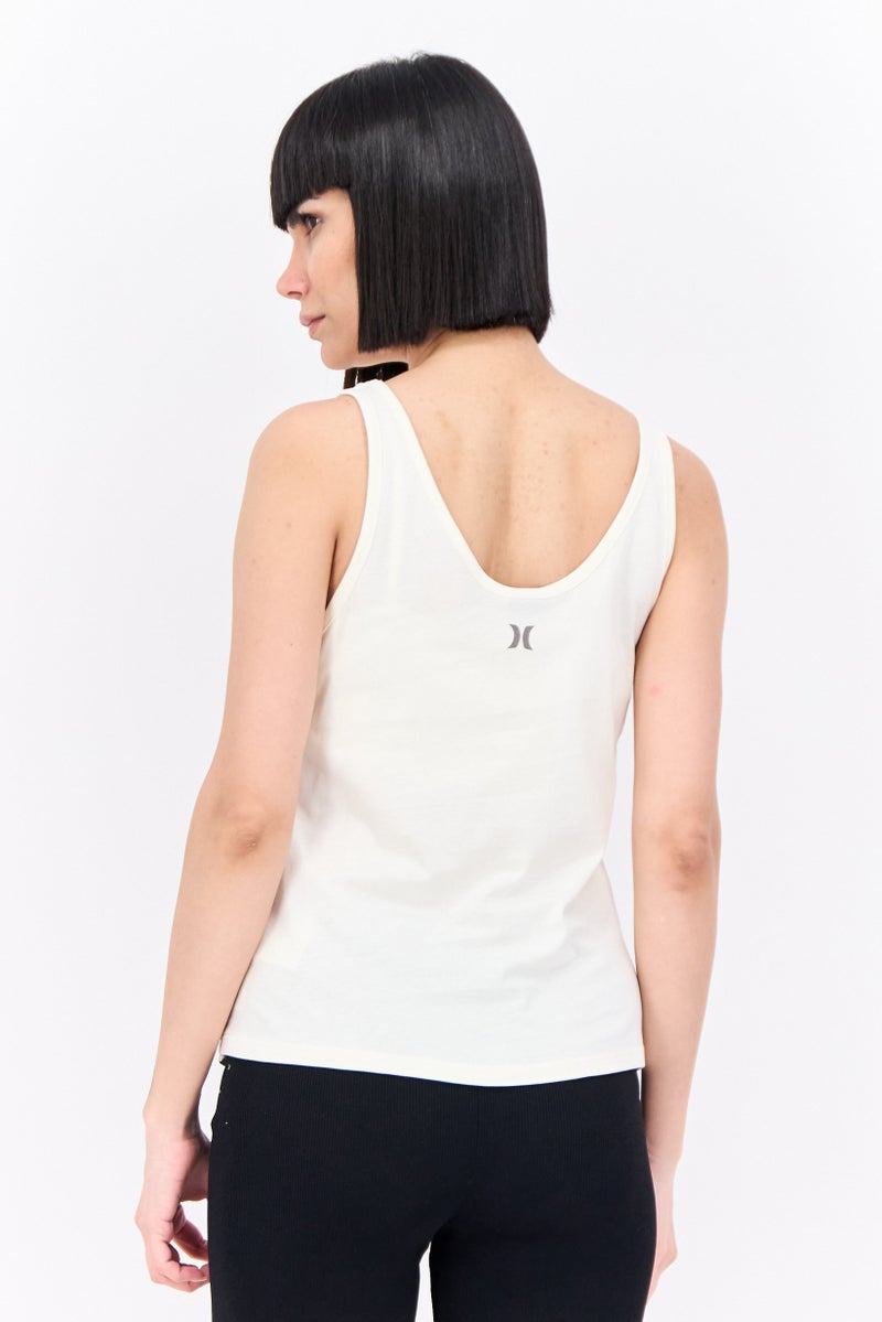 Hurley Women Sportswear Fit Sleeveless Outdoor Tank Top, Cream  - Image 3