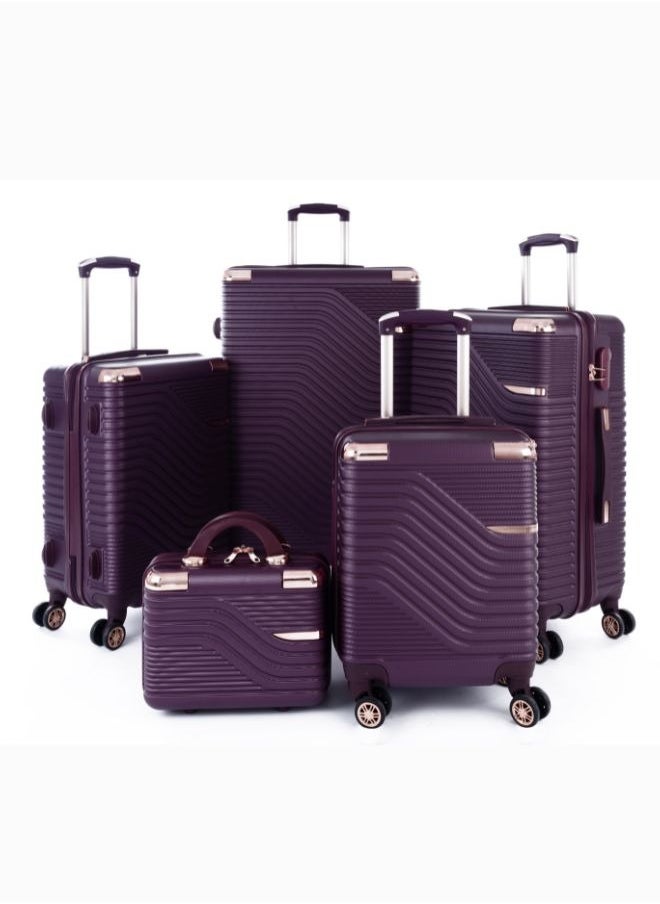 LIMRA - Luggage set 5 pieces travel Bags with a distinctive design from limra maroon - Image 1