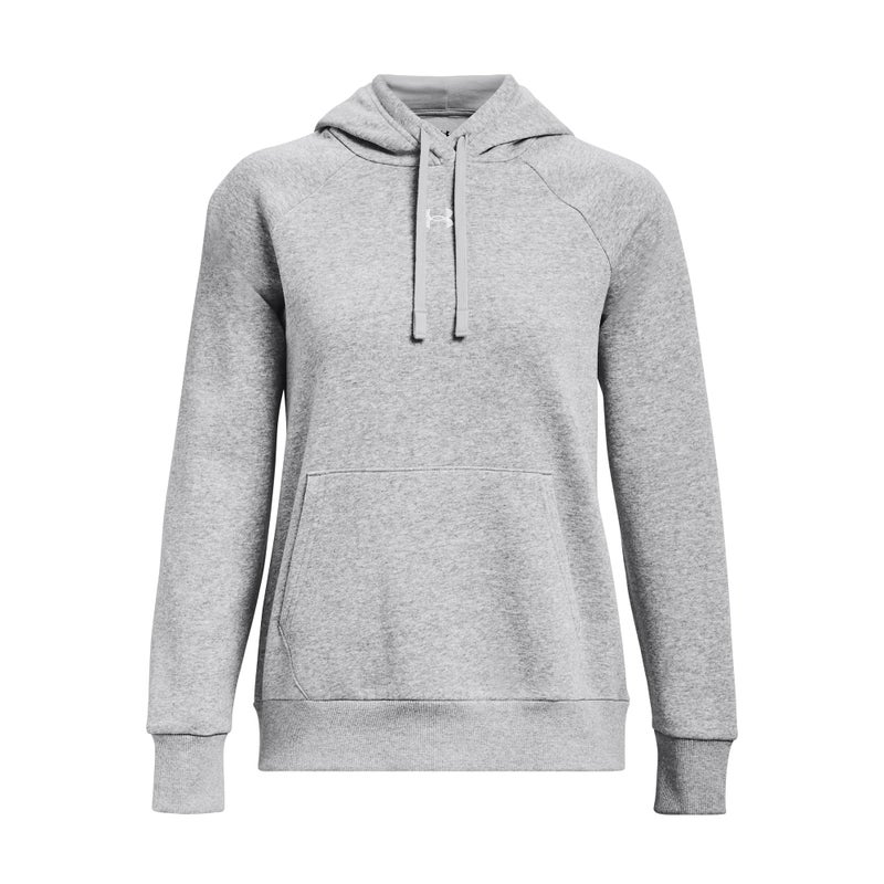 Under Armour Womens Rival Fleece Hoodie, (013) Mod Gray Light Heather / / White, Small - Image 4