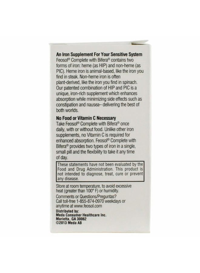Feosol Complete Iron Supplement Tablets, Non-heme, 325mg Ferrous Sulfate (65mg Elemental Iron) per Iron Pill, 1 Per Day, 30 Count (Pack of 2, Total 60 Count), for Energy and Immune System Support - Image 4