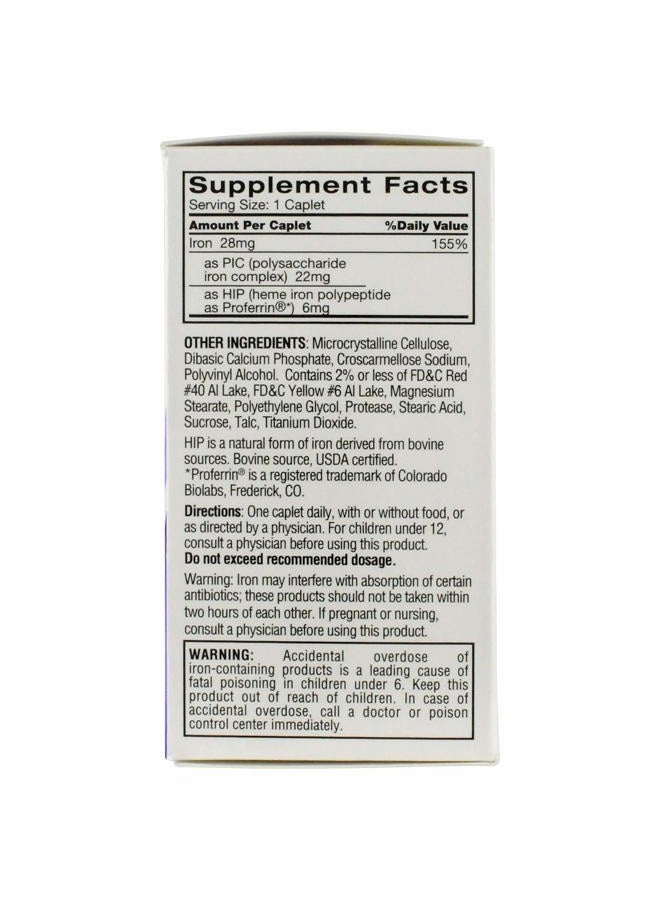 Feosol Complete Iron Supplement Tablets, Non-heme, 325mg Ferrous Sulfate (65mg Elemental Iron) per Iron Pill, 1 Per Day, 30 Count (Pack of 2, Total 60 Count), for Energy and Immune System Support - Image 3