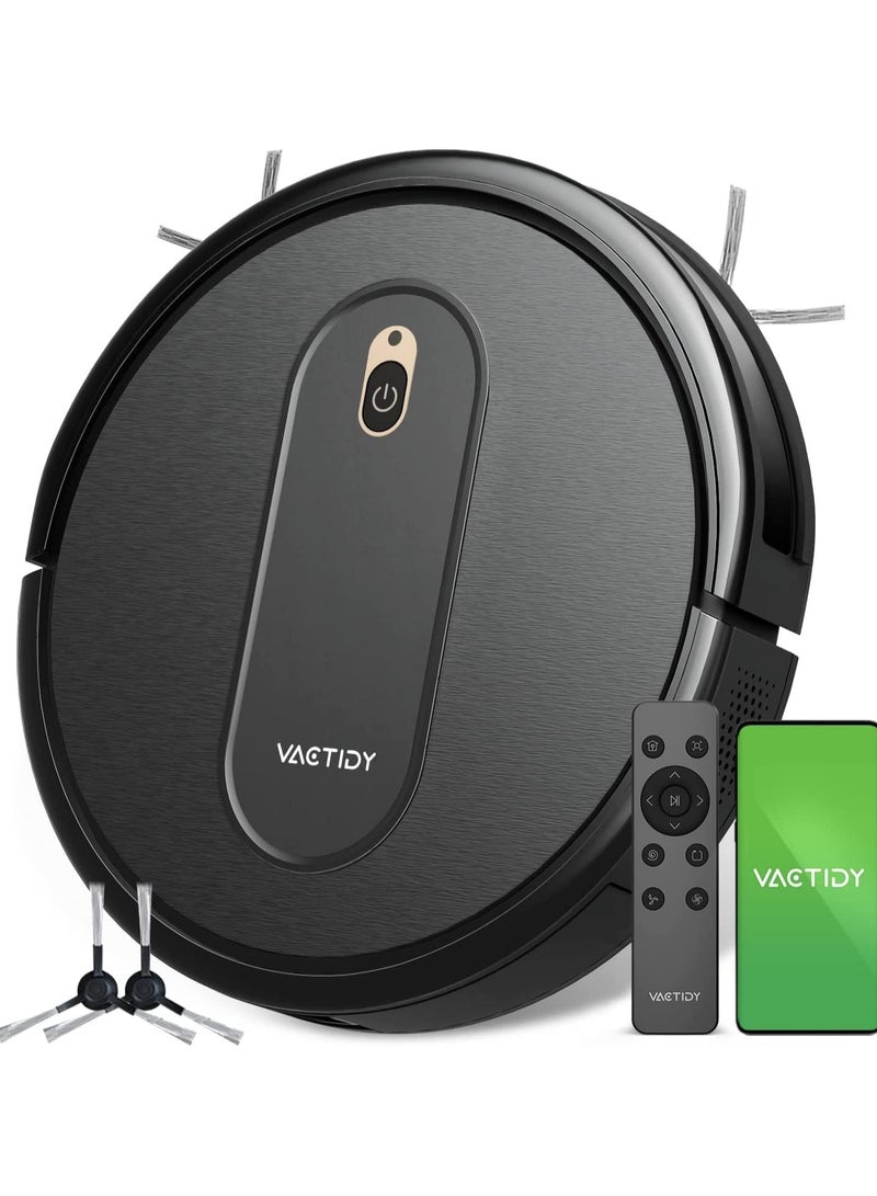 Vactidy Nimble T6 Robot Vacuum Cleaner, 1500Pa Strong Suction, Automatic Self-Charging Robotic Vacuums, Alex/App Remote Control Robot hoover, Quiet Super Thin, for Pet Hair Hard Floor Cleaner Carpet - Image 1