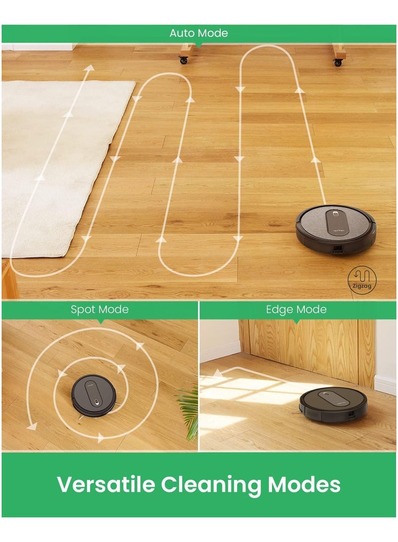 Vactidy Nimble T6 Robot Vacuum Cleaner, 1500Pa Strong Suction, Automatic Self-Charging Robotic Vacuums, Alex/App Remote Control Robot hoover, Quiet Super Thin, for Pet Hair Hard Floor Cleaner Carpet - Image 4