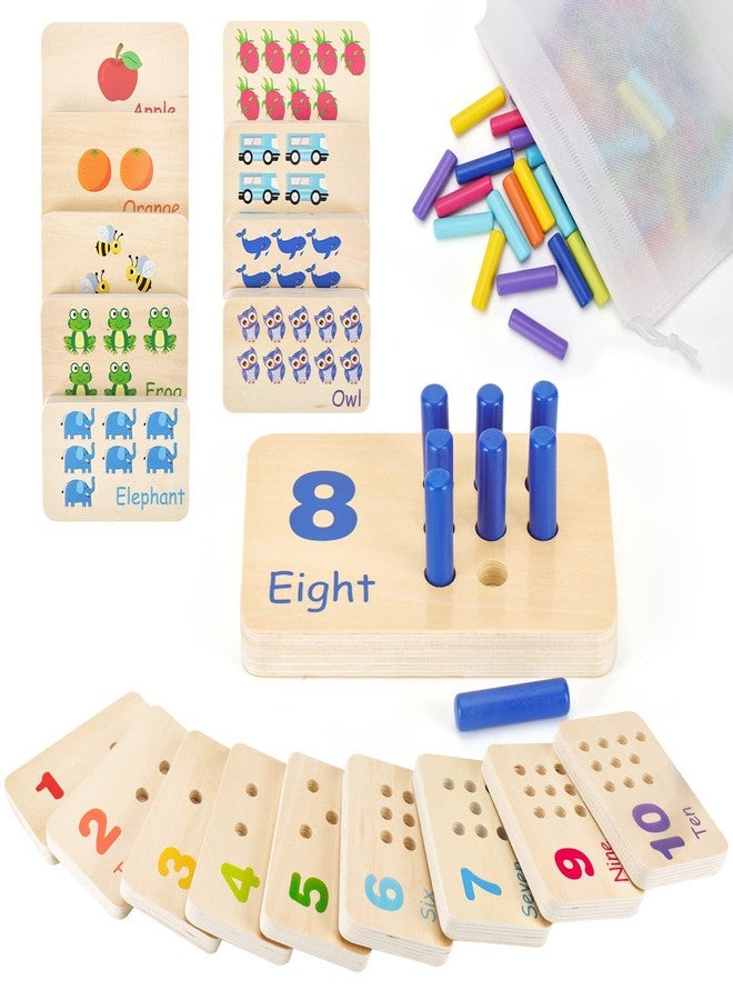 ISMETACU Wooden Montessori Number Blocks for Toddlers, Counting Peg Board for Kids Age 3 4 5,Preschool Learning Toys,Ideal for Kids 3 4 5 Years Old - Image 1