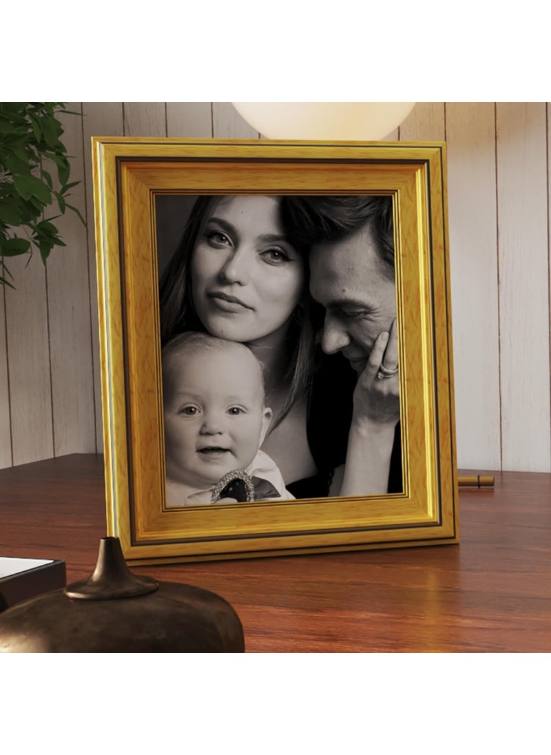 Art Street Art Street Premium 3D Picture Frames For Wall Decoration, Wooden Photo Frames For Home Décor, Bedroom & Living Room Designing (Crown Gold, Size 5x7 inch)  - Image 1