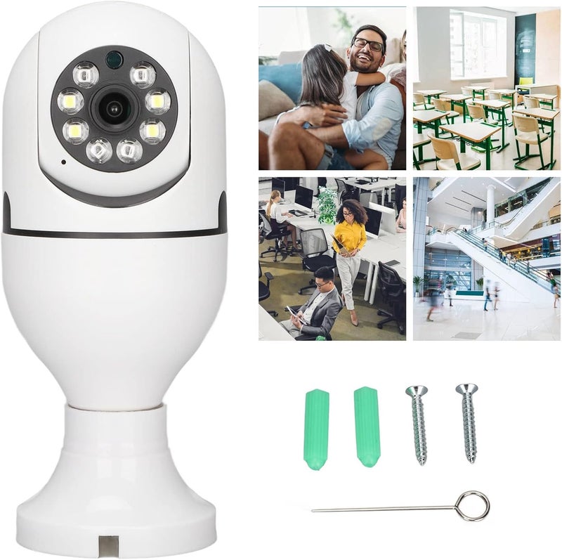 Generic Security Light Bulb Camera – 360° Auto Tracking Surveillance – 1080p HD Video, 5G Dual-Band WiFi, Smart Motion Detection, Night Vision Protection, Outdoor Indoor Use  - Image 3