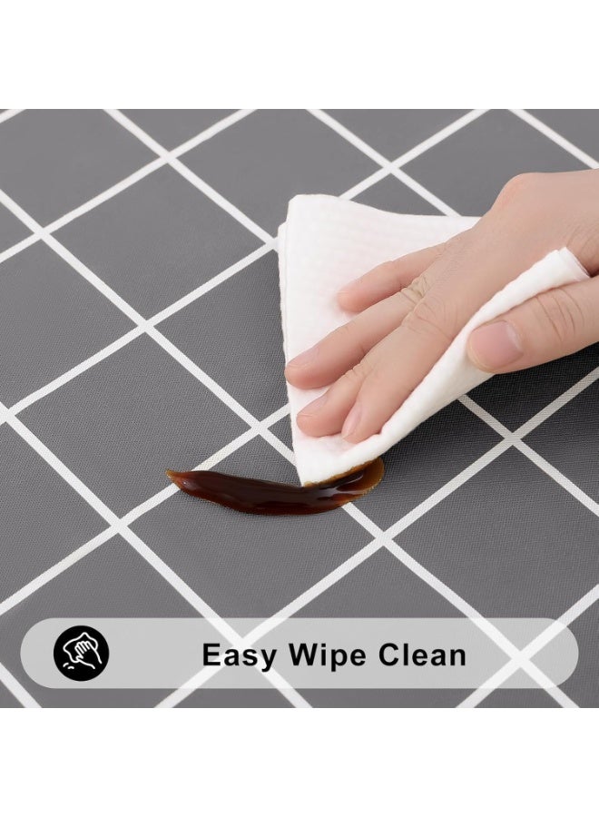 ChicAbode Rectangle Table Cloth, 100% Waterproof Oil-Proof PVC Table Cloth, Wipeable Duty Plaid Table Cover for Kitchen Dining and Outdoor Picnic(52" x 70", Grey) - Image 3