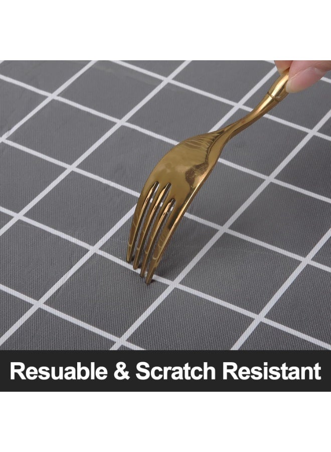 ChicAbode Rectangle Table Cloth, 100% Waterproof Oil-Proof PVC Table Cloth, Wipeable Duty Plaid Table Cover for Kitchen Dining and Outdoor Picnic(52" x 70", Grey) - Image 5