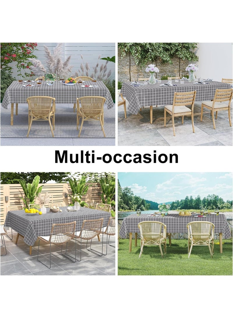 ChicAbode Rectangle Table Cloth, 100% Waterproof Oil-Proof PVC Table Cloth, Wipeable Duty Plaid Table Cover for Kitchen Dining and Outdoor Picnic(52" x 70", Grey) - Image 4