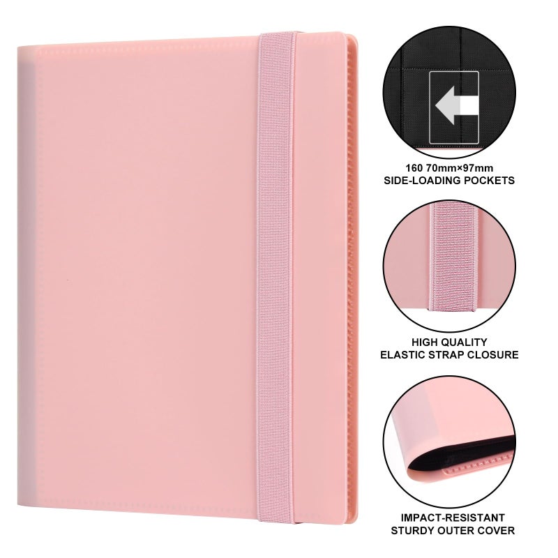 GEAoffice Trading Card Binder - 4 Pocket Card Collection Album Folder - 160 Side Loading Pocket Binder for TCG, MTG, Sports&Game Cards - Gifts for Girls - Image 2