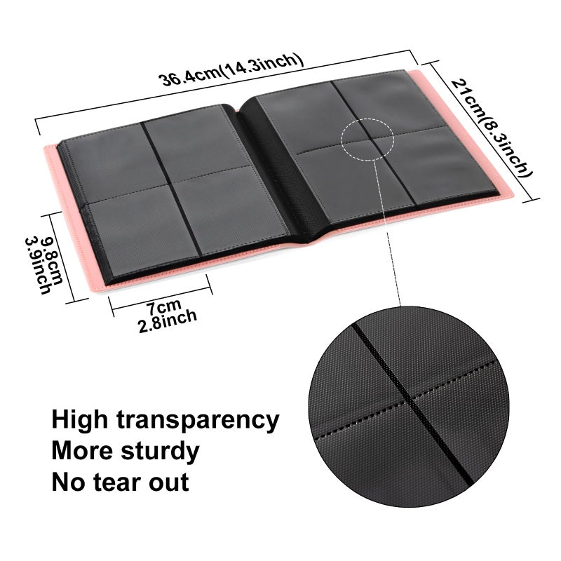 GEAoffice Trading Card Binder - 4 Pocket Card Collection Album Folder - 160 Side Loading Pocket Binder for TCG, MTG, Sports&Game Cards - Gifts for Girls - Image 4