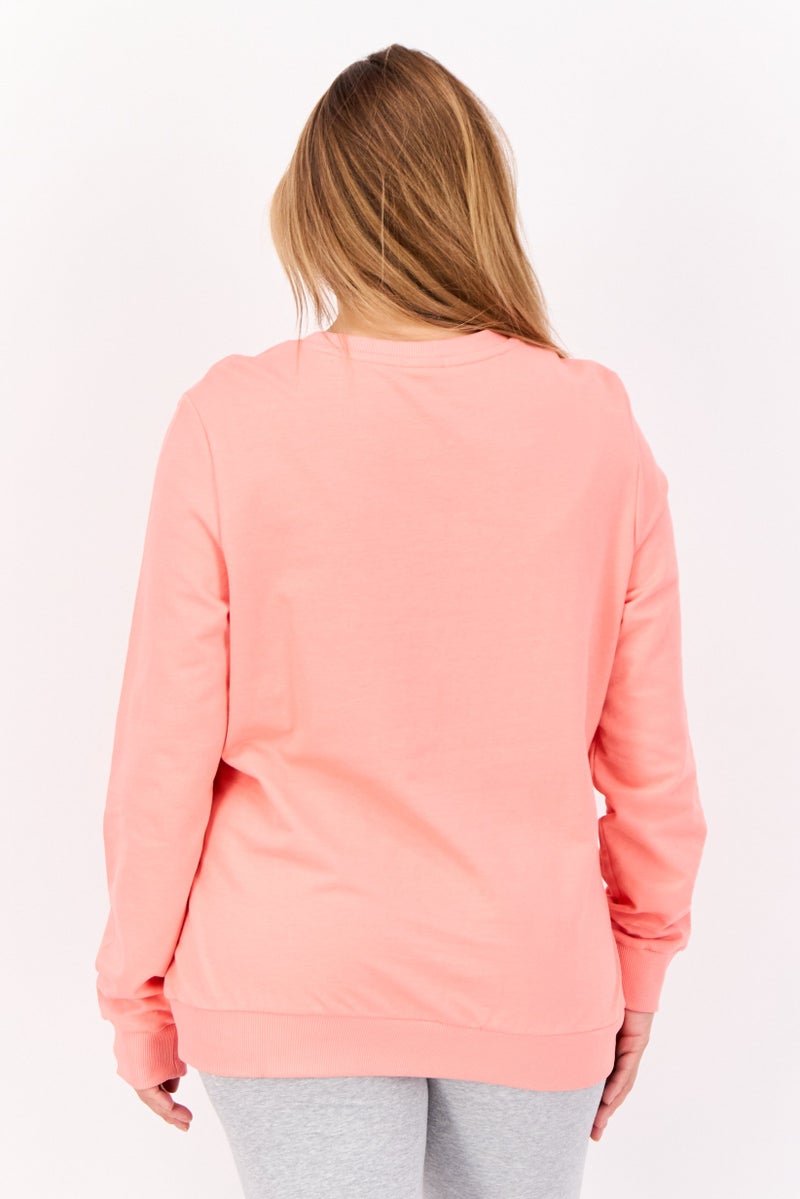 PUMA ملابس رياضية نسائية بأكمام طويلة مناسبة، خارجية، سويت شيرت، وردي - Image 3