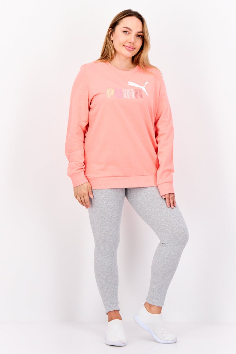 PUMA ملابس رياضية نسائية بأكمام طويلة مناسبة، خارجية، سويت شيرت، وردي - Image 4